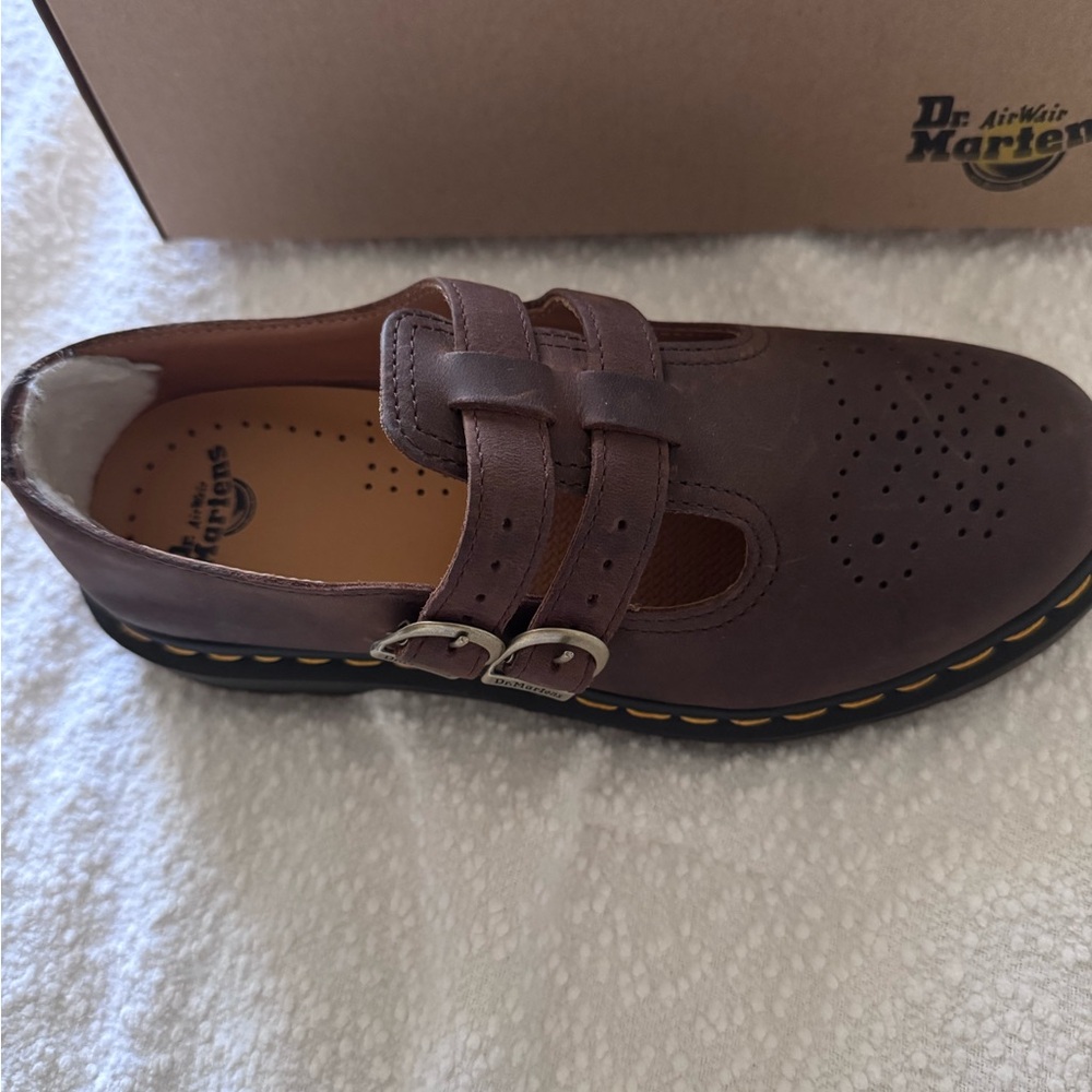 Dr. Martens Ladies Brown Mary Jane Double-Strap Shoe